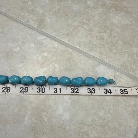 KJL Kenneth Jay Lane Aqua Blue Green Color Necklace Jewelry Signed 35" Czech - Picture 6 of 9